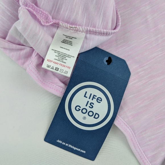 Life Is Good Sleep Shirt Nightgown Sleeveless  Pockets Flower Print Pink M NWT - Picture 11 of 12